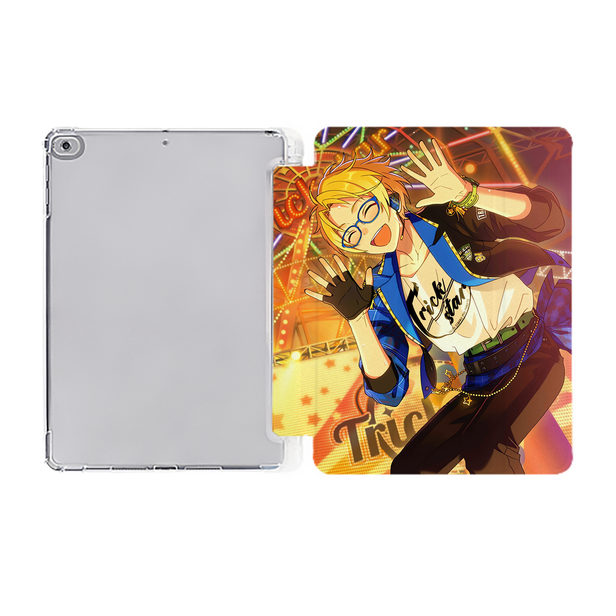 （画像用） あんさんぶるスターズ! Ensemble Stars IPad ケース ペン収納付き 三つ折りスタンド PUレザー×シリコン 対応機種9.5/10.5/10.9インチ